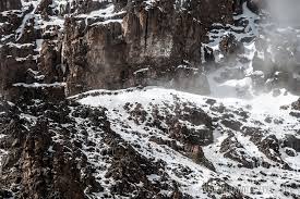 cliff face in snow